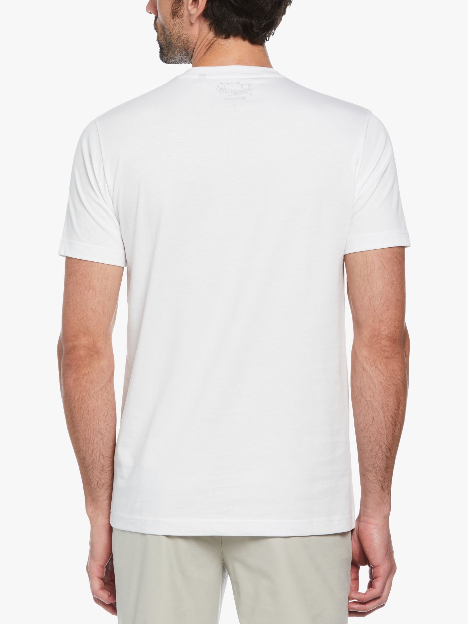 Original Penguin Spliced Logo Short Sleeve T-Shirt, Bright White, L