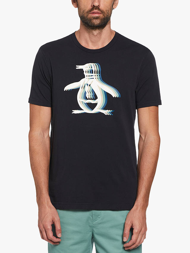 Original Penguin Pete Graphic T-Shirt, True Black at John Lewis & Partners
