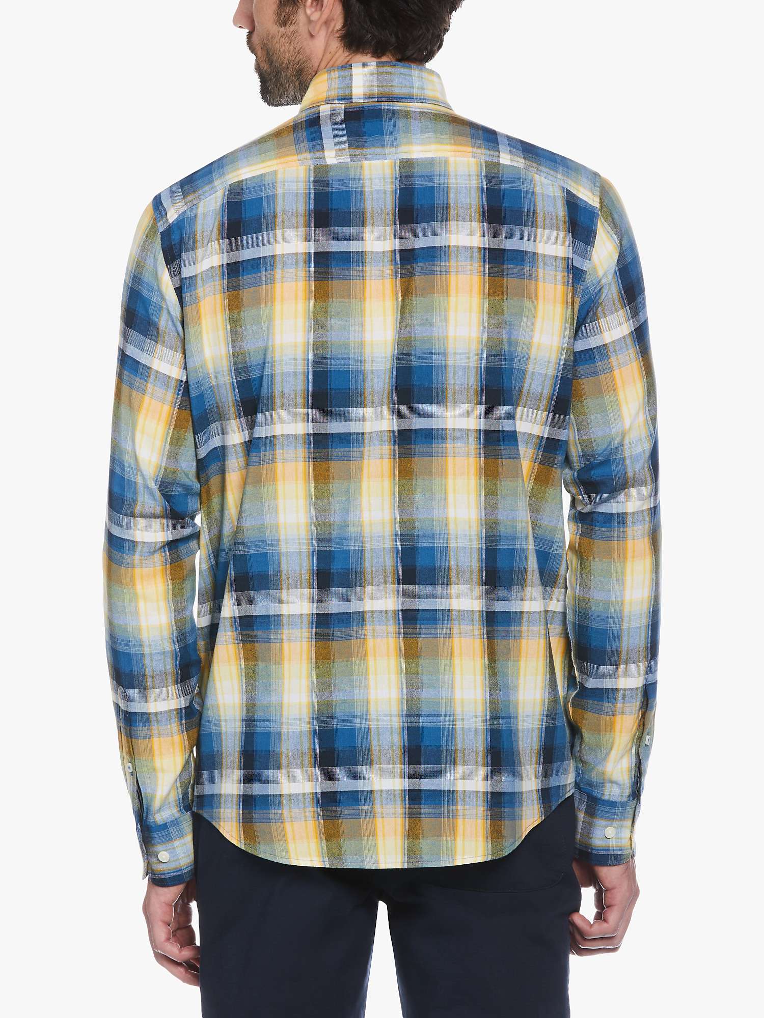 Buy Original Penguin Plaid Long Sleeve Shirt, Dark Blue Online at johnlewis.com