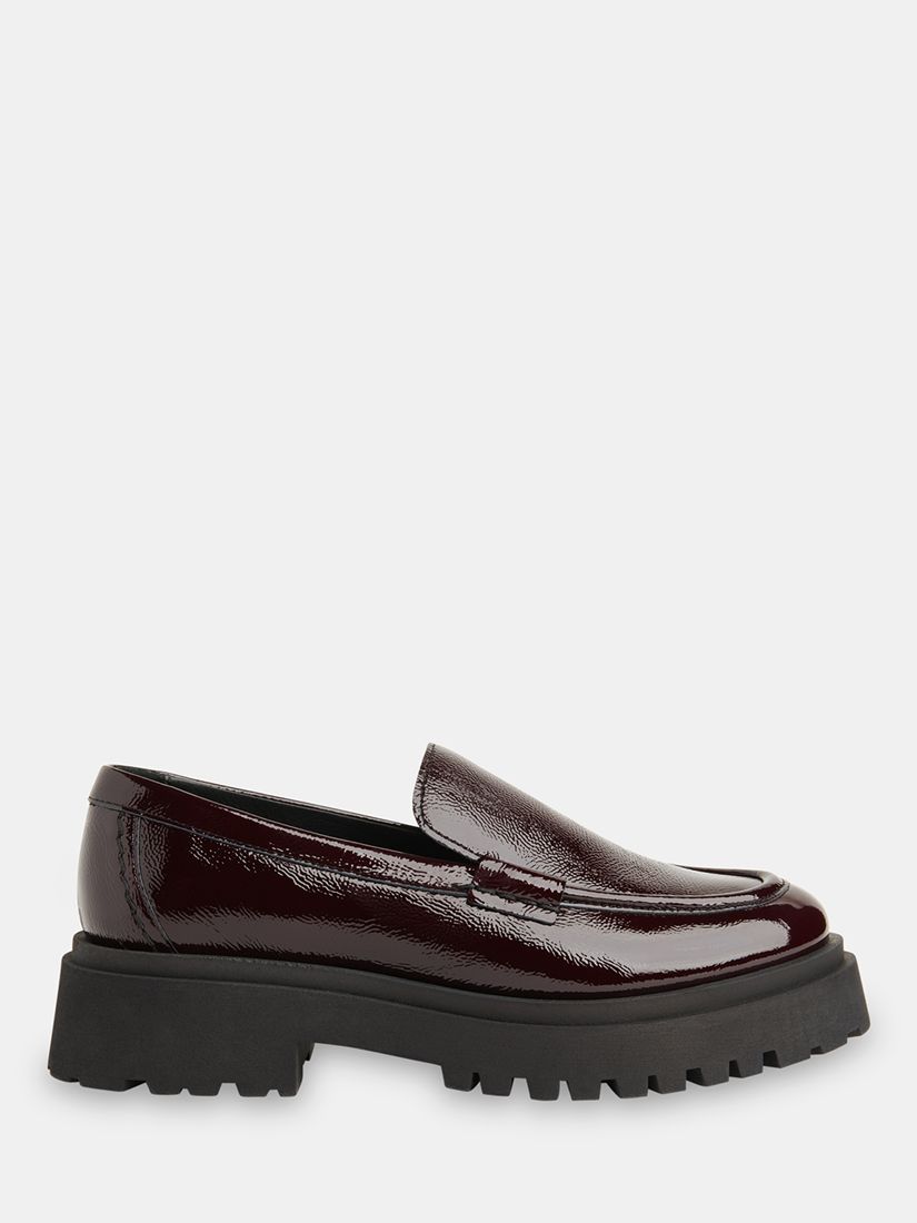Whistles Aerton Leather Chunky Loafers, Burgundy at John Lewis & Partners