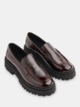 Whistles Aerton Leather Chunky Loafers, Burgundy