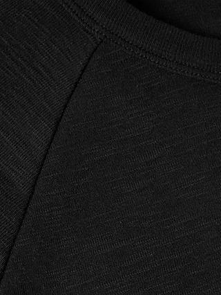 Jigsaw Cotton Luxe Raglan Top, Black