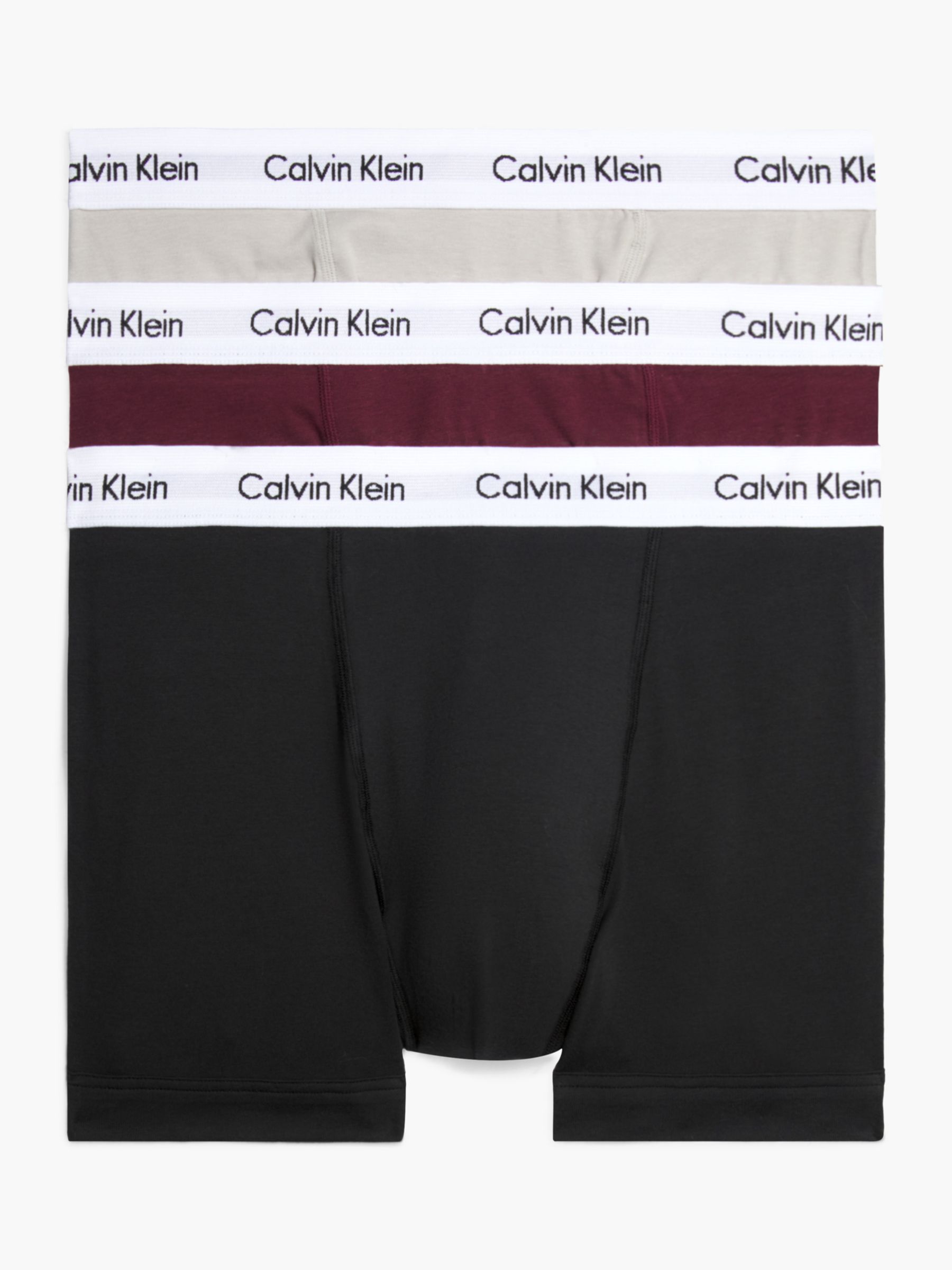 Calvin Klein Men's 3 Pack Cotton Stretch Boxer Briefs, Black \ Red