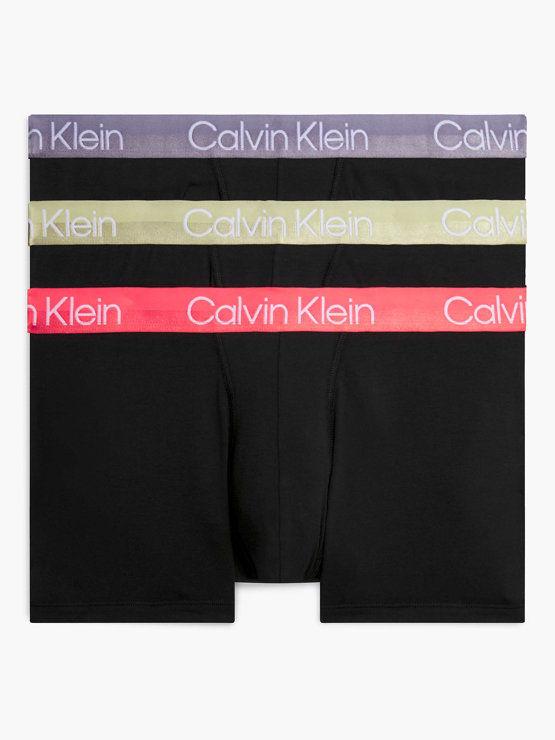 Buy Calvin Klein Modern Structure Trunks, Pack of 3, Eclypt/Grey/Dubarry Online at johnlewis.com
