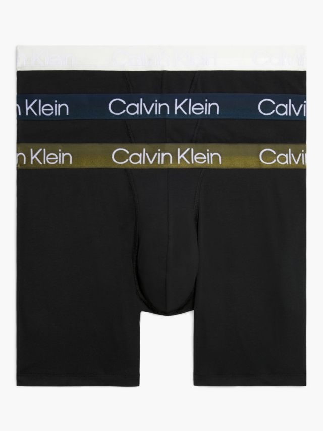 Calvin Klein Modern Structure Boxer Briefs, Pack of 3, Grey/Olive/Blue, S