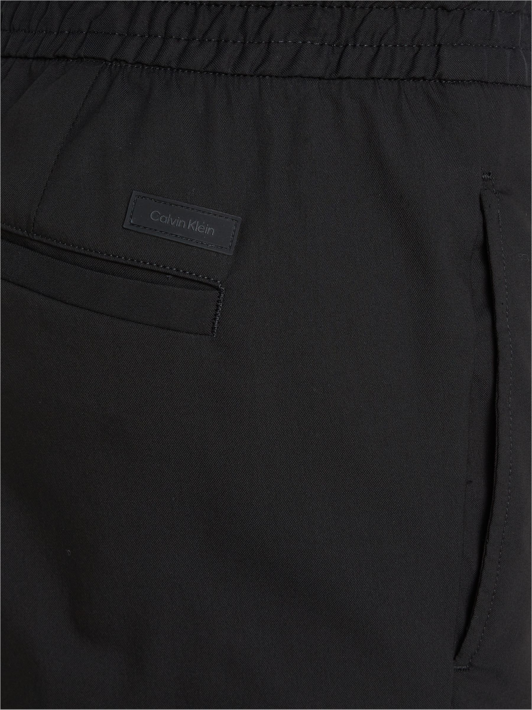 Calvin Klein Stretch Cotton Cargo Trousers, Black at John Lewis & Partners