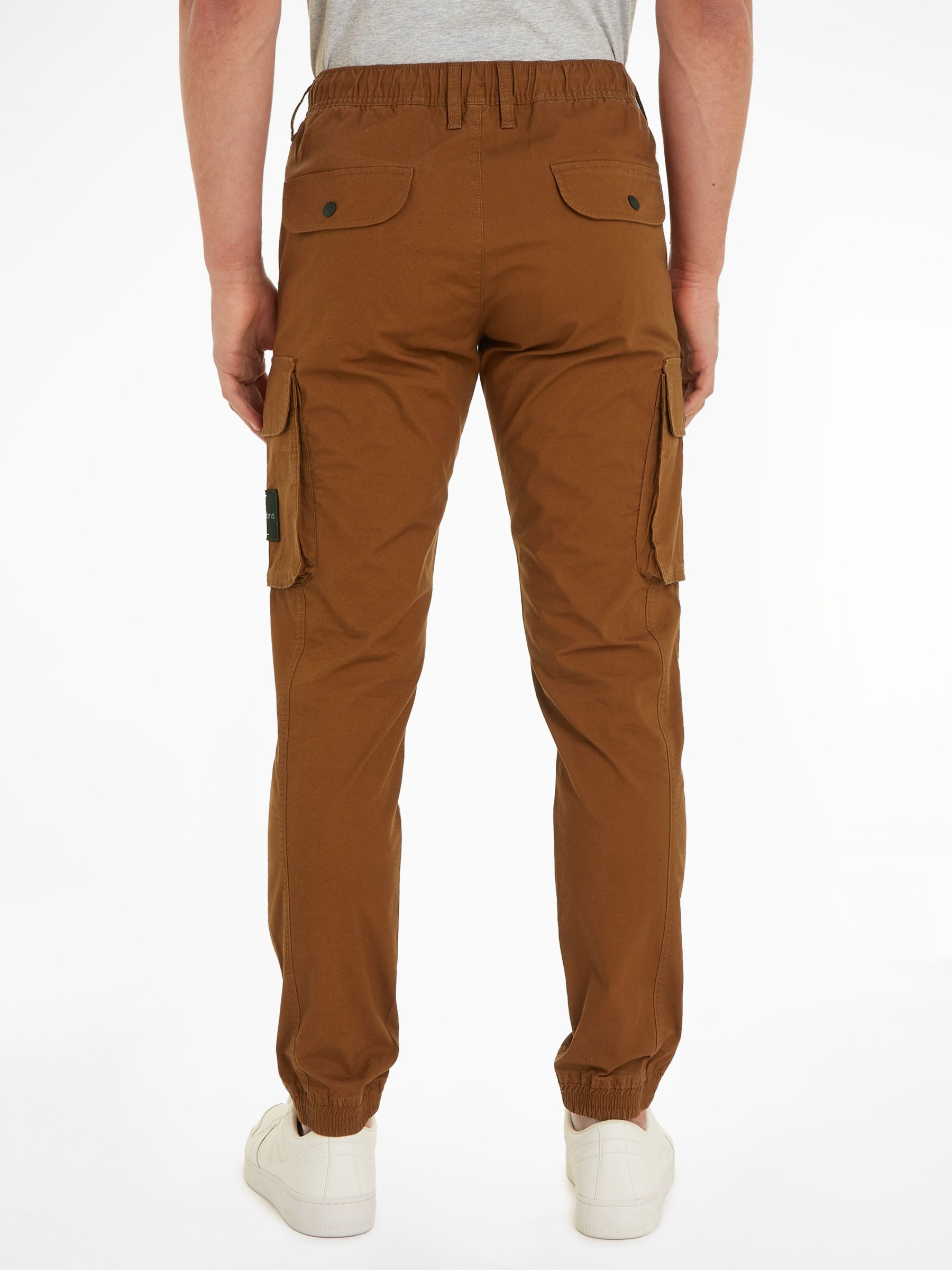 Buy Calvin Klein Jeans Skinny Cargo Trousers, Brown Online at johnlewis.com