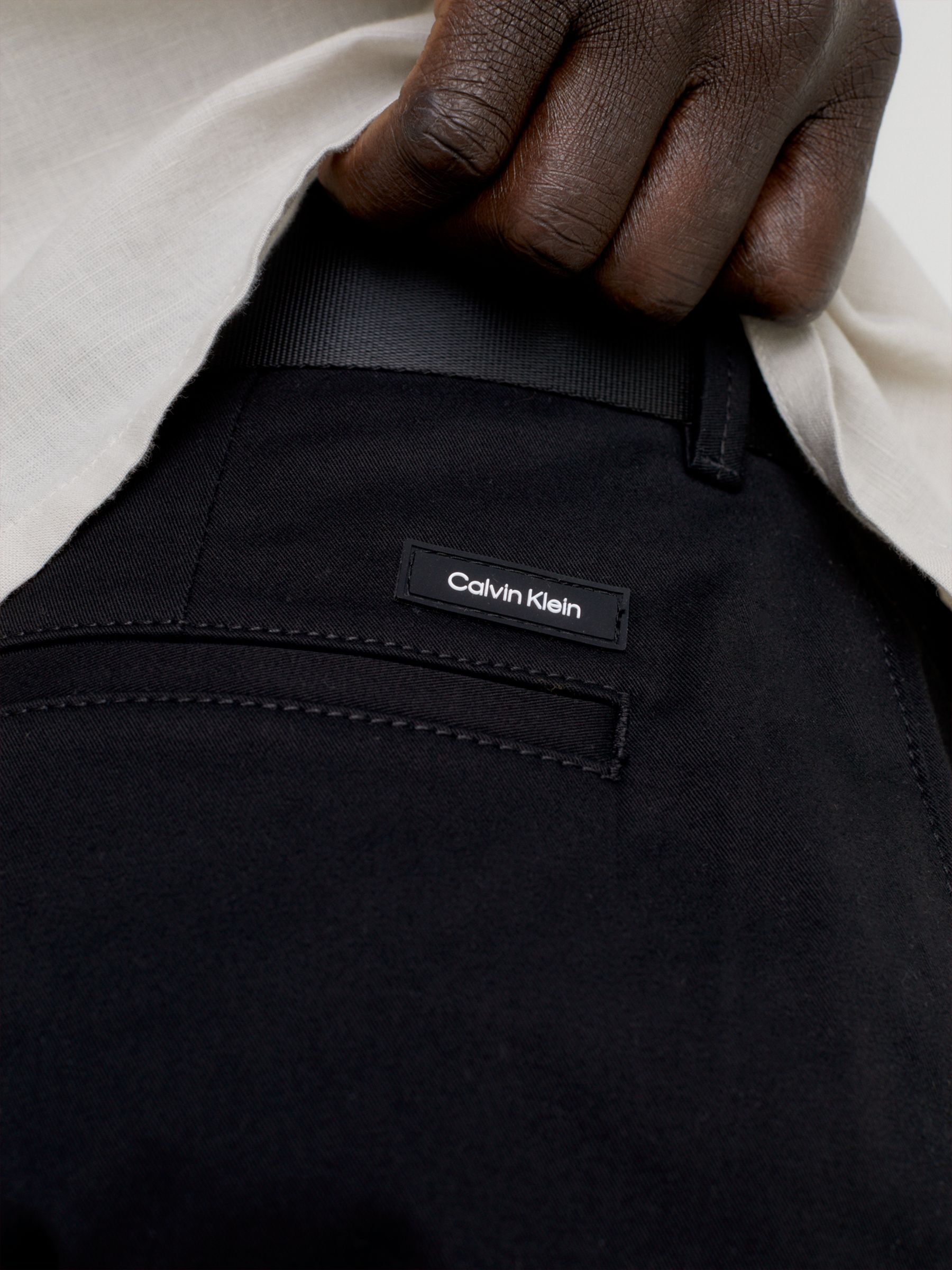 Calvin Klein Cotton Twill Slim Fit Chinos, Ck Black, W32/L32