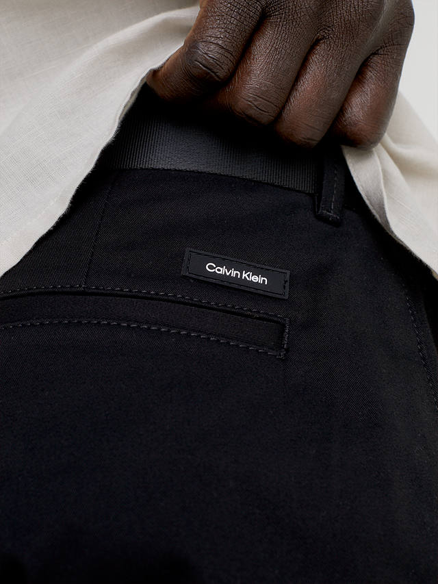 Calvin Klein Cotton Twill Slim Fit Chinos, Black