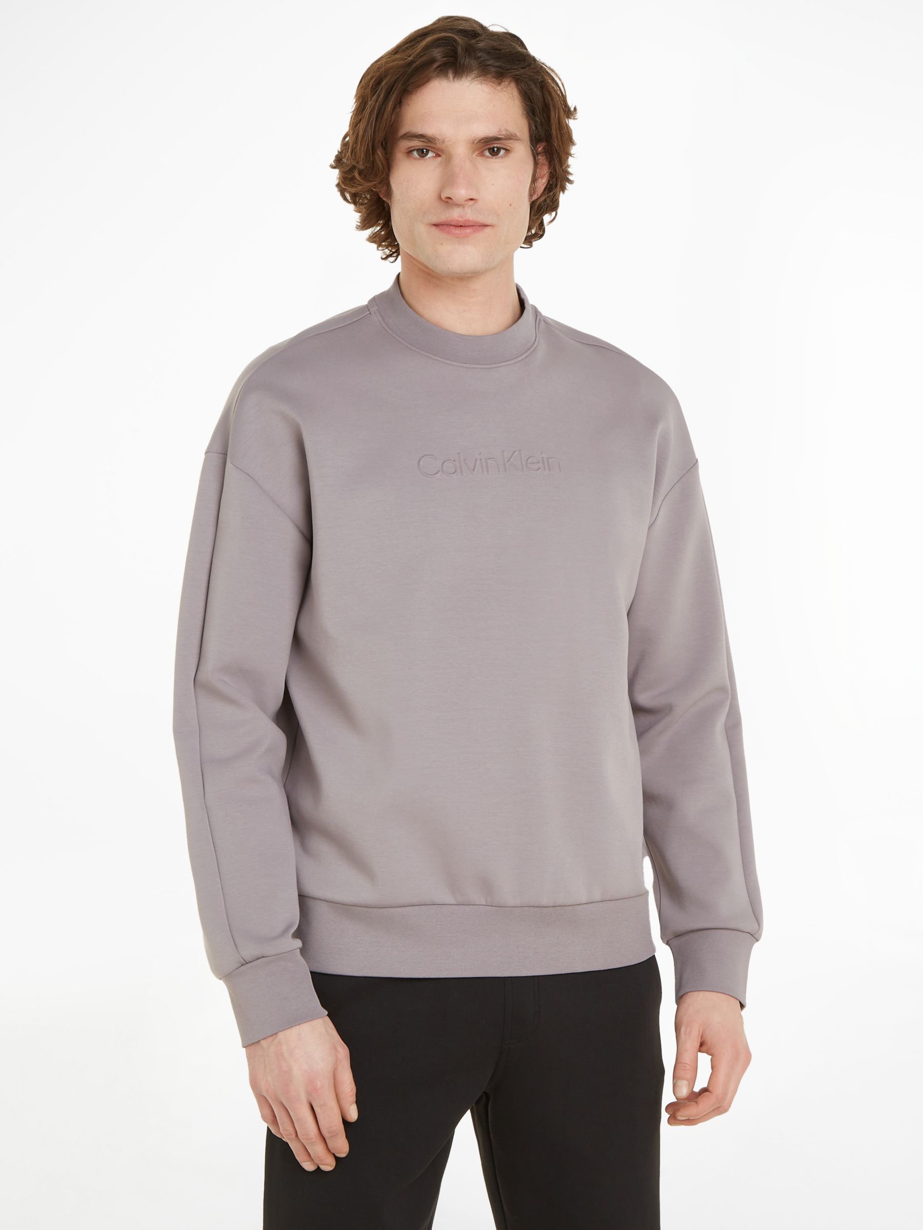 Calvin Klein Embossed Logo Comfort Jumper, Grey, S