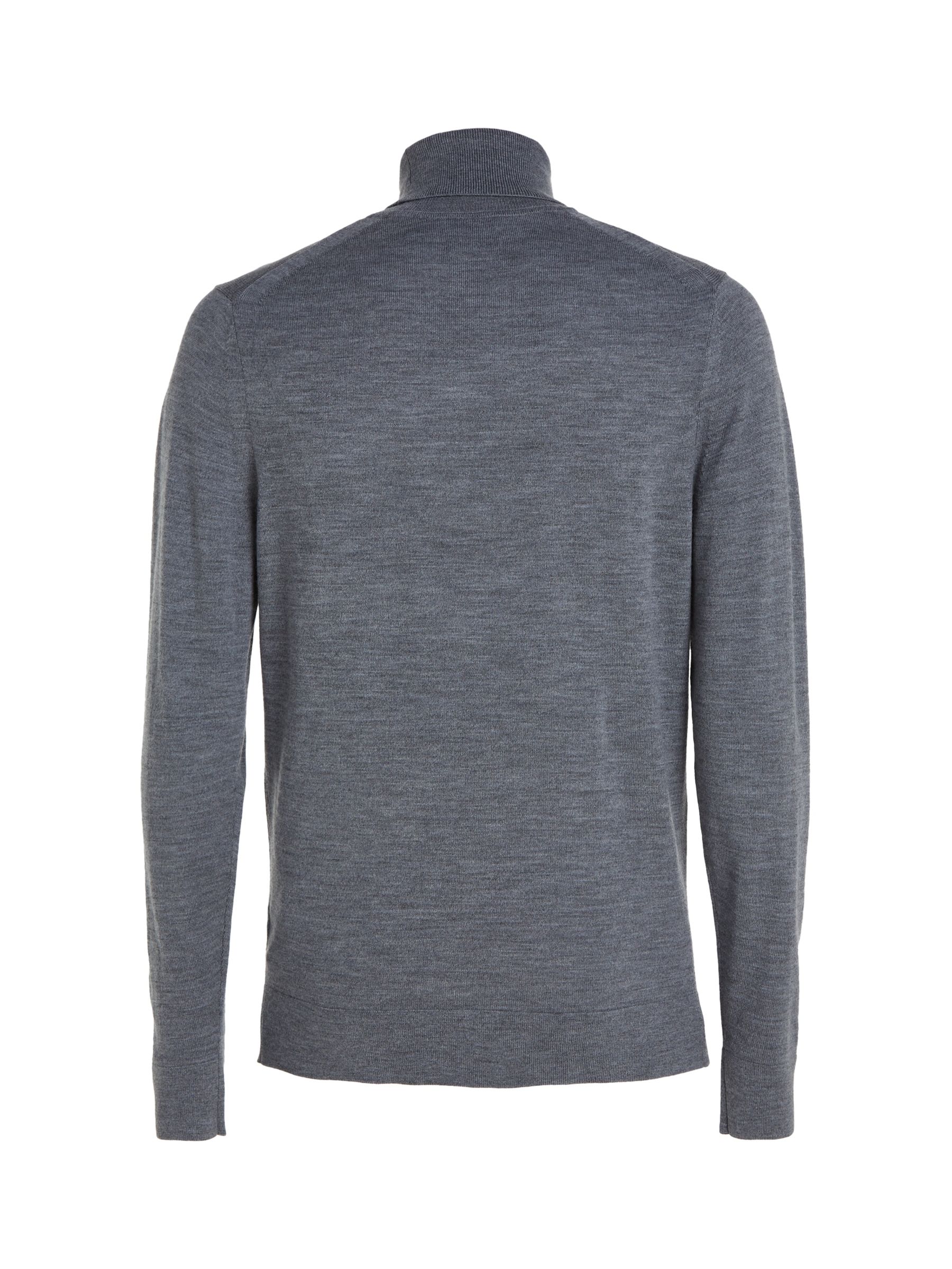 Calvin Klein Merino Roll Neck Jumper, Grey