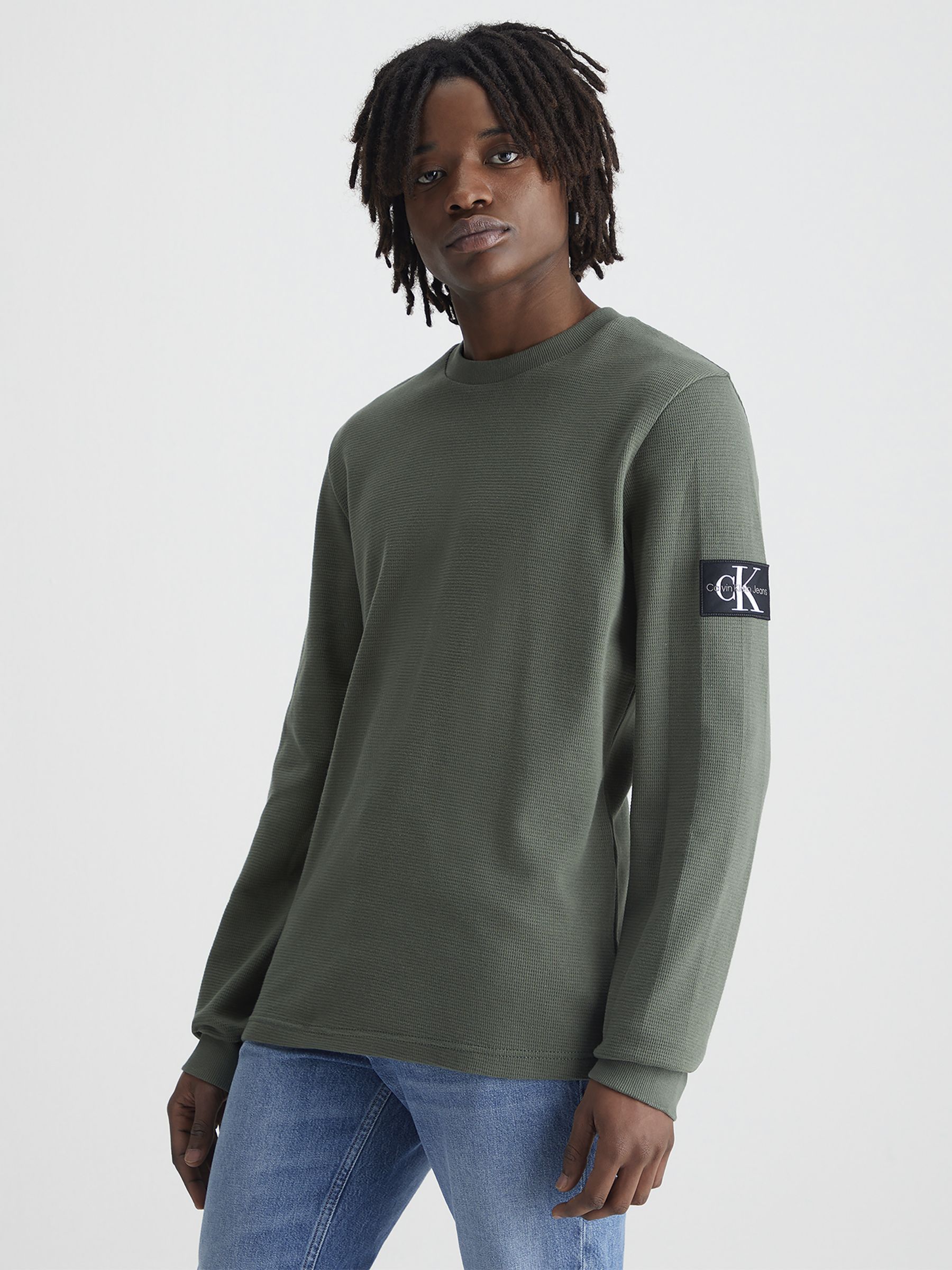 Men\'s T-Shirts - Calvin Klein, Green | John Lewis & Partners