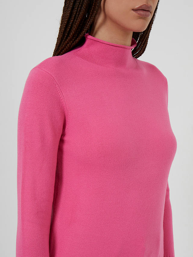 French Connection Babysoft Funnel Neck Jumper, Hot Magenta