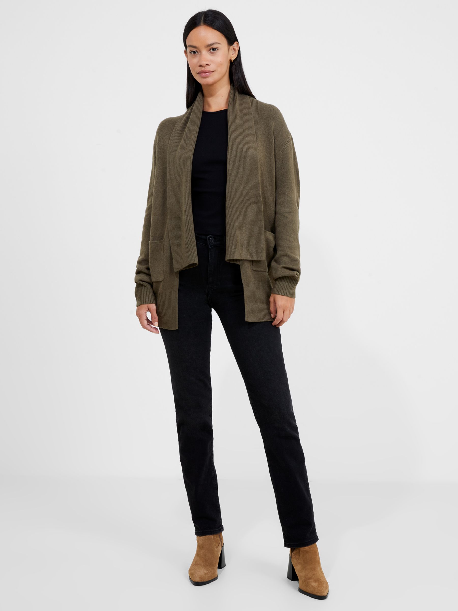 Khaki waterfall clearance cardigan