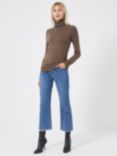 French Connection Babysoft Ribbed Roll Neck Jumper, Brunswick