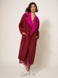 White Stuff Adeline Colour Block Coat, Plum/Multi