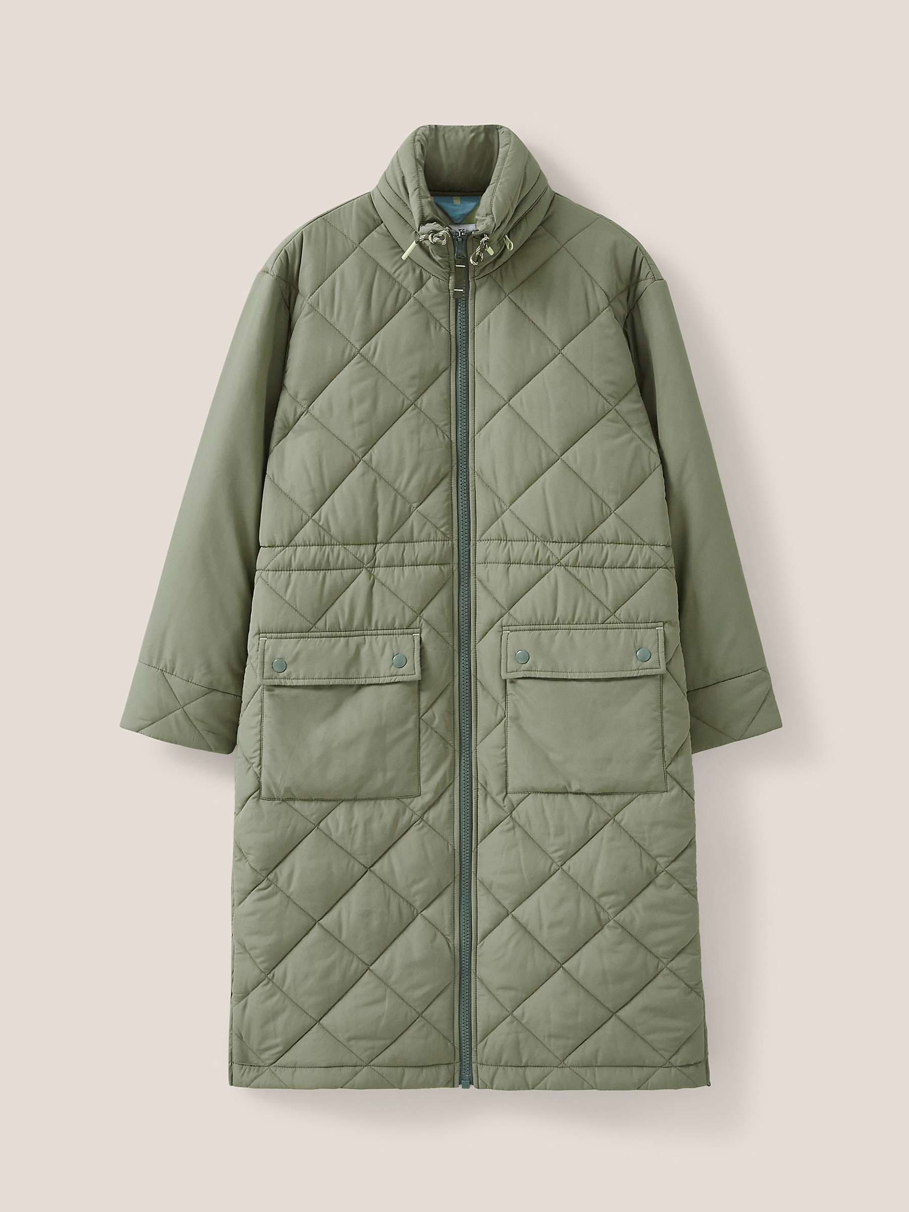 Buy White Stuff Lorena Quilted Coat, Mid Green Online at johnlewis.com