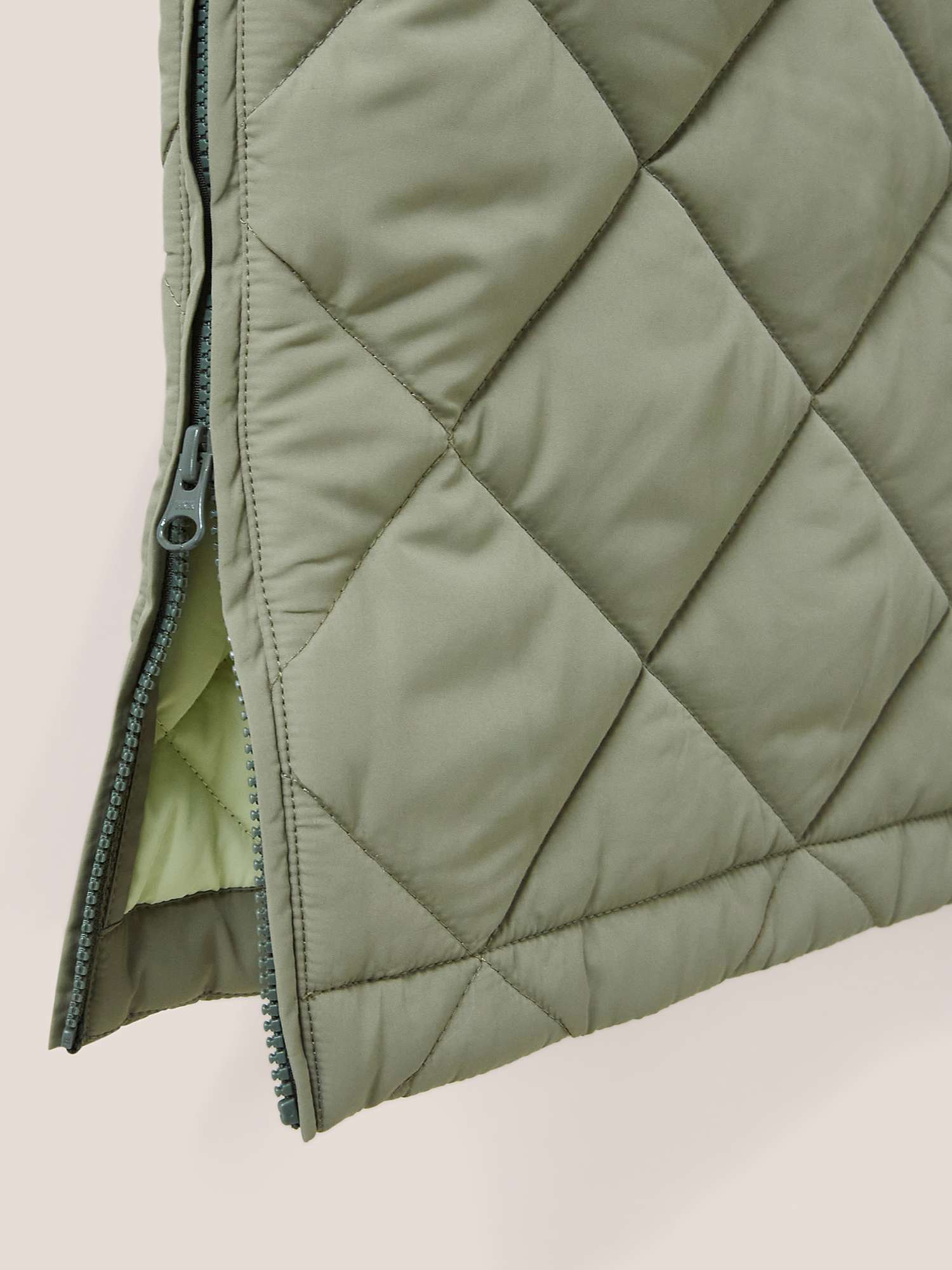 Buy White Stuff Lorena Quilted Coat, Mid Green Online at johnlewis.com