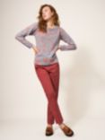 White Stuff Julie Long Sleeve Jumper, Red/Multi