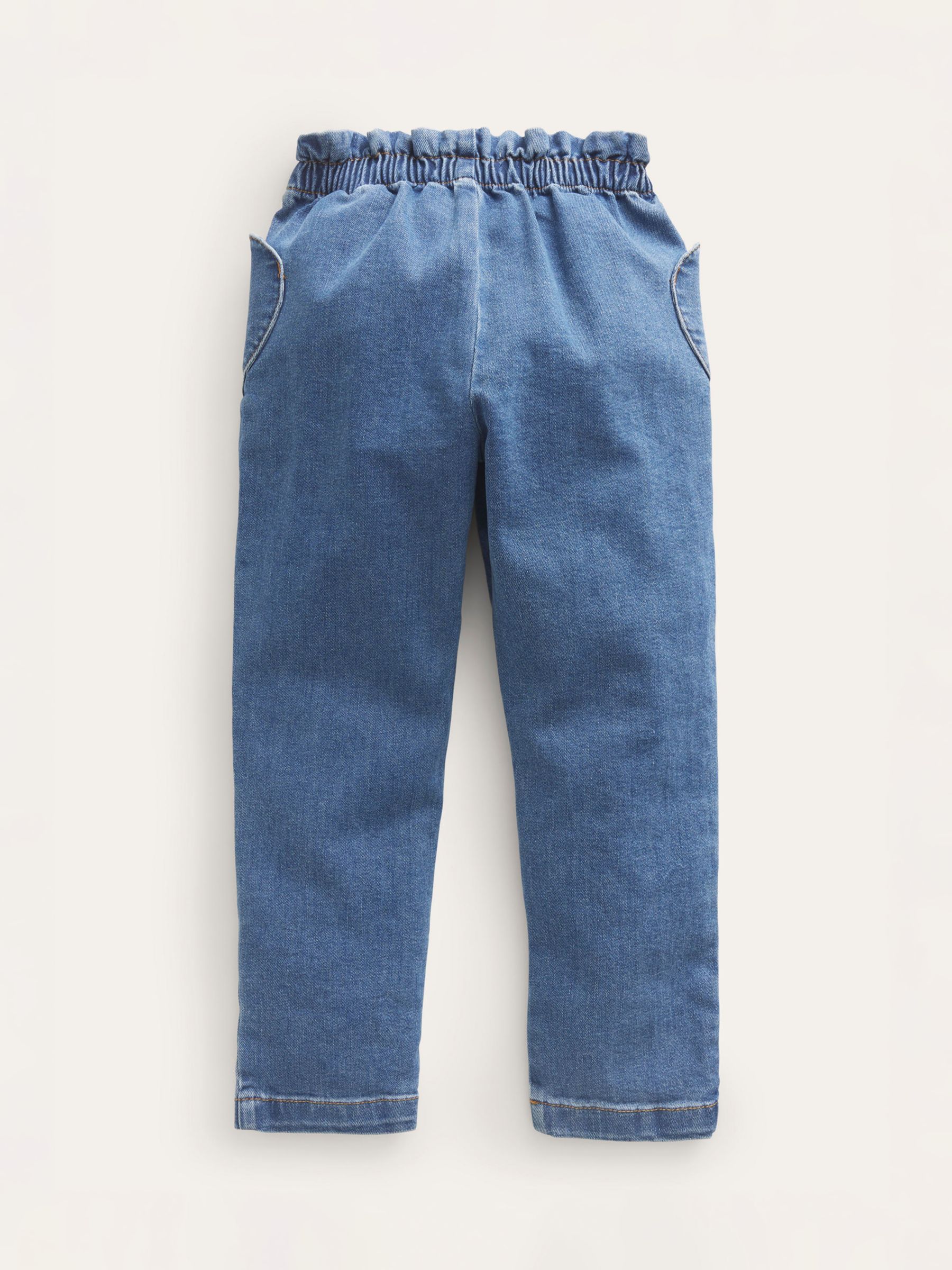 Buy Mini Boden Kids' Pull-On Denim Trousers, Mid Vintage Denim Online at johnlewis.com