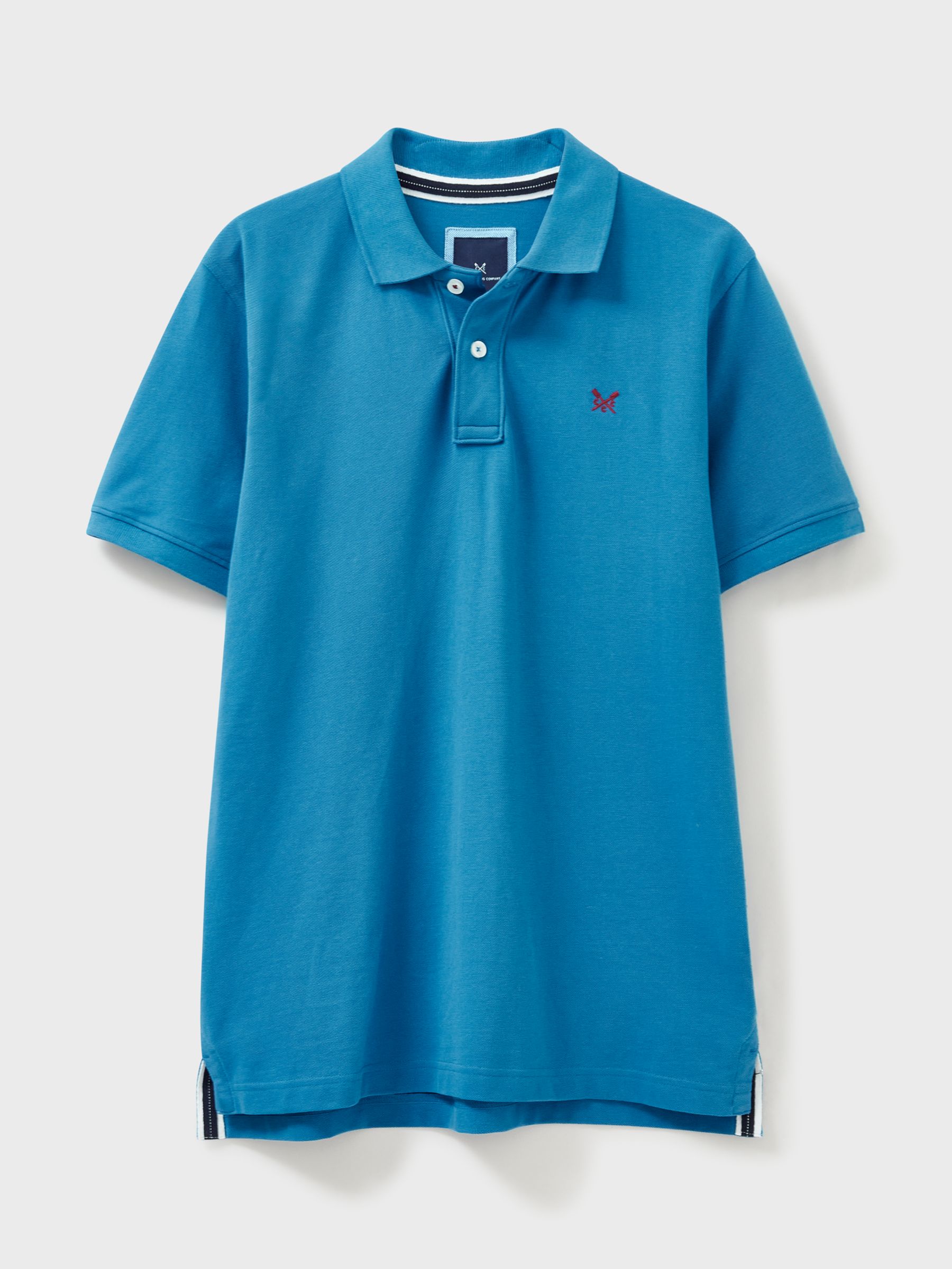Crew Clothing Classic Pique Polo Shirt, Blue at John Lewis & Partners