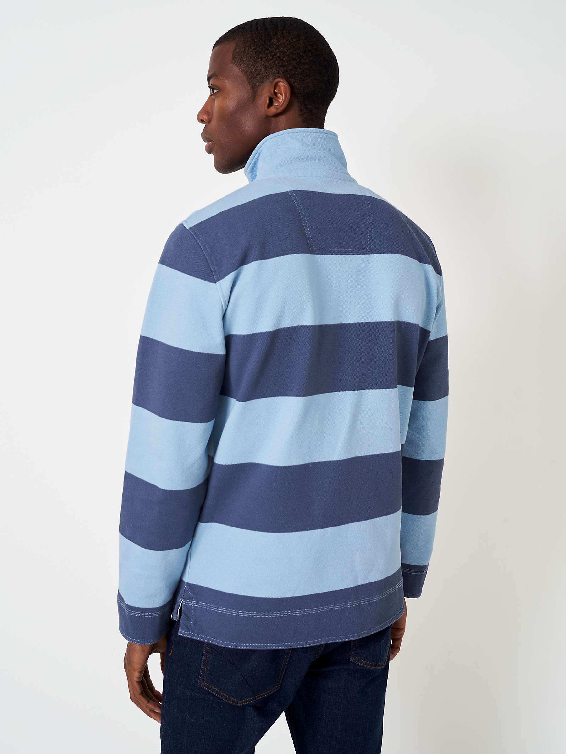 Crew Clothing Padstow Pique Sweatshirt, Multi/Blue at John Lewis & Partners