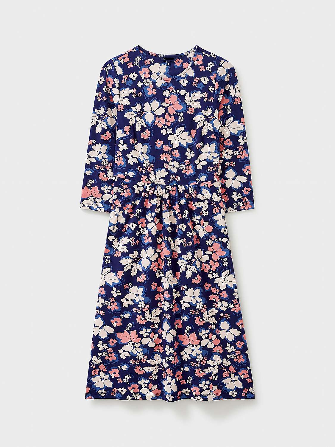 Buy Crew Clothing Floral Print Jersey Midi Dress, Multi/Pink Online at johnlewis.com