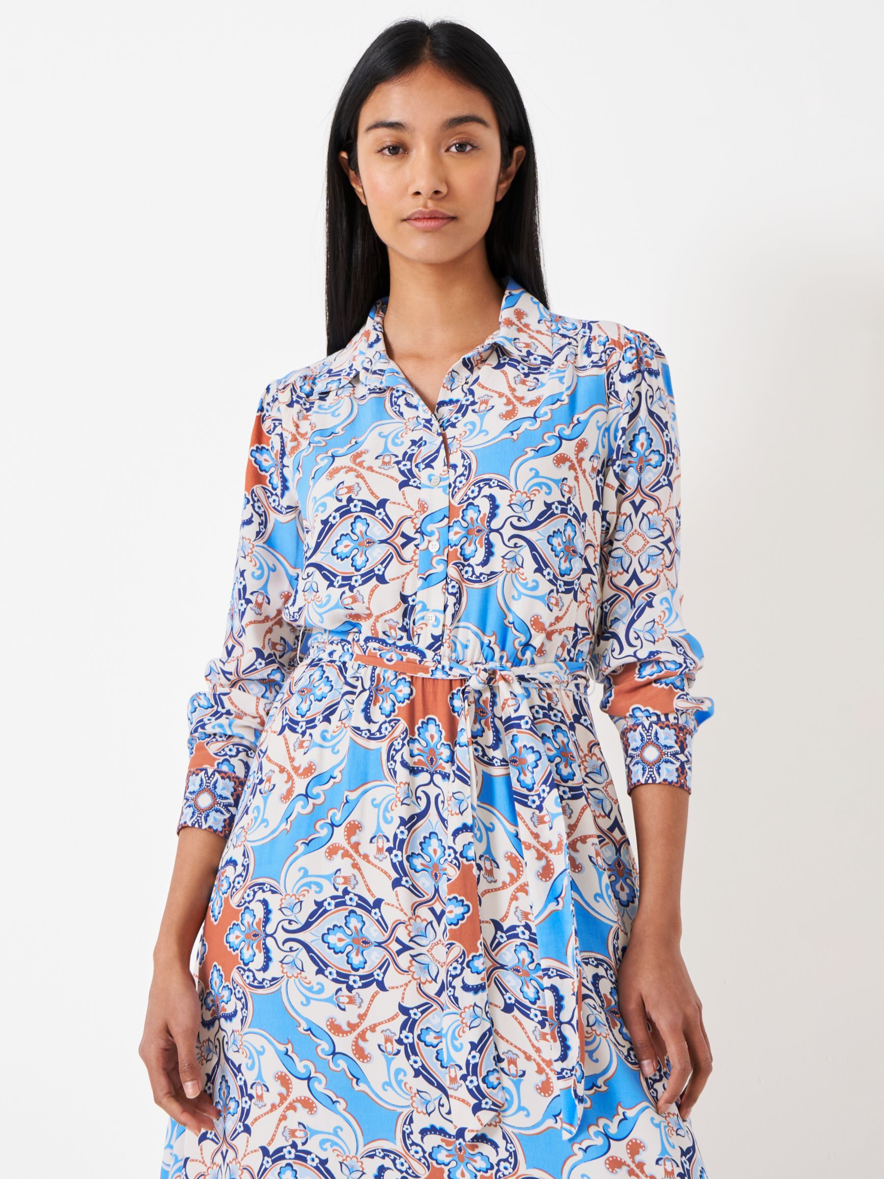 Buy Crew Clothing Brea Shirt Dress, Multi Blue Online at johnlewis.com