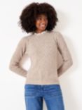 Crew Clothing Lace Trim Pointelle Jumper, Oatmeal, Oatmeal