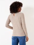Crew Clothing Lace Trim Pointelle Jumper, Oatmeal, Oatmeal