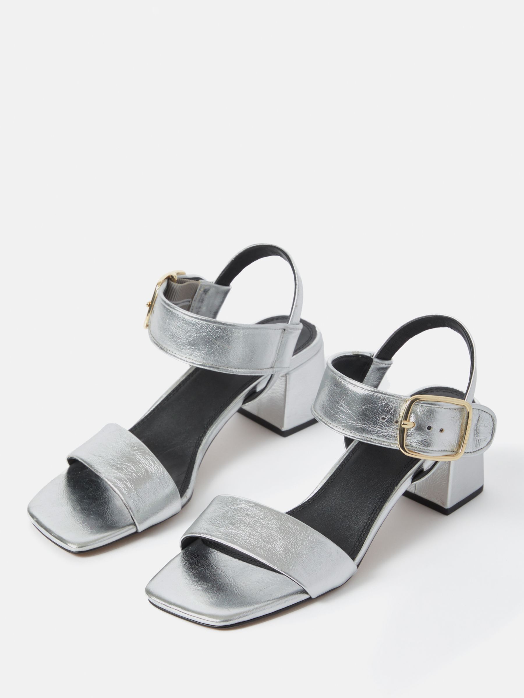 Buy Jigsaw Maybell Leather Block Heel Sandals Online at johnlewis.com