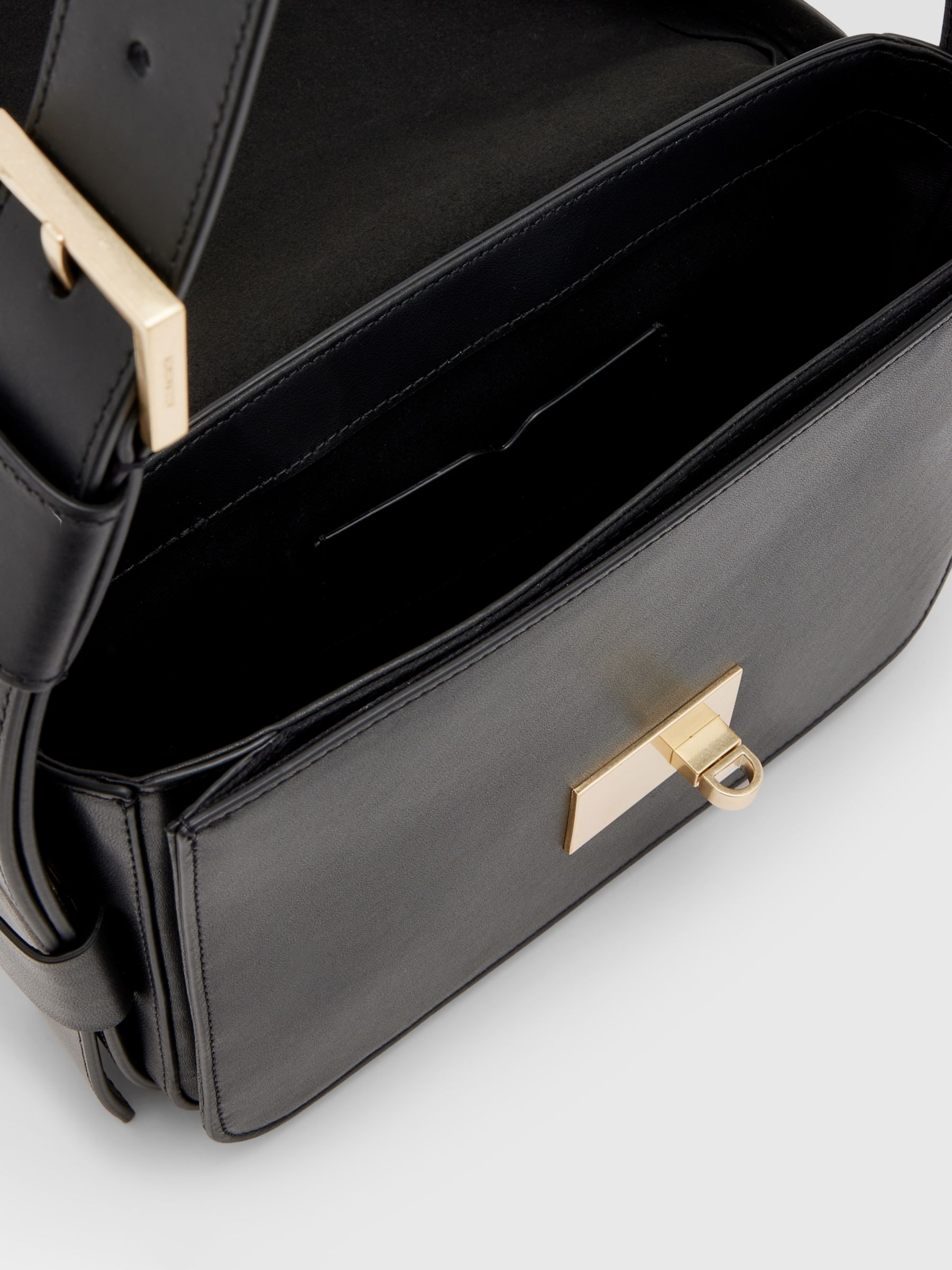 AllSaints Etienne Leather Shoulder Bag, Black at John Lewis & Partners