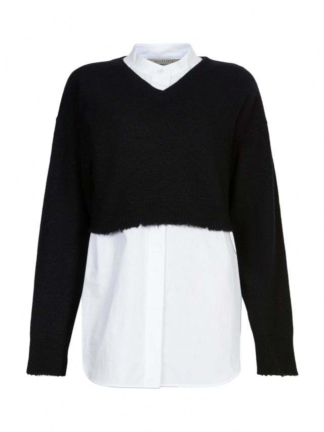 White shirt discount with black jumper