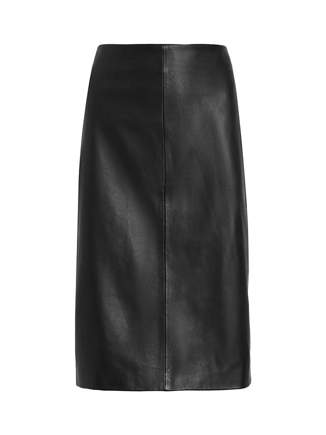 AllSaints Lucille Pencil Leather Skirt, Black