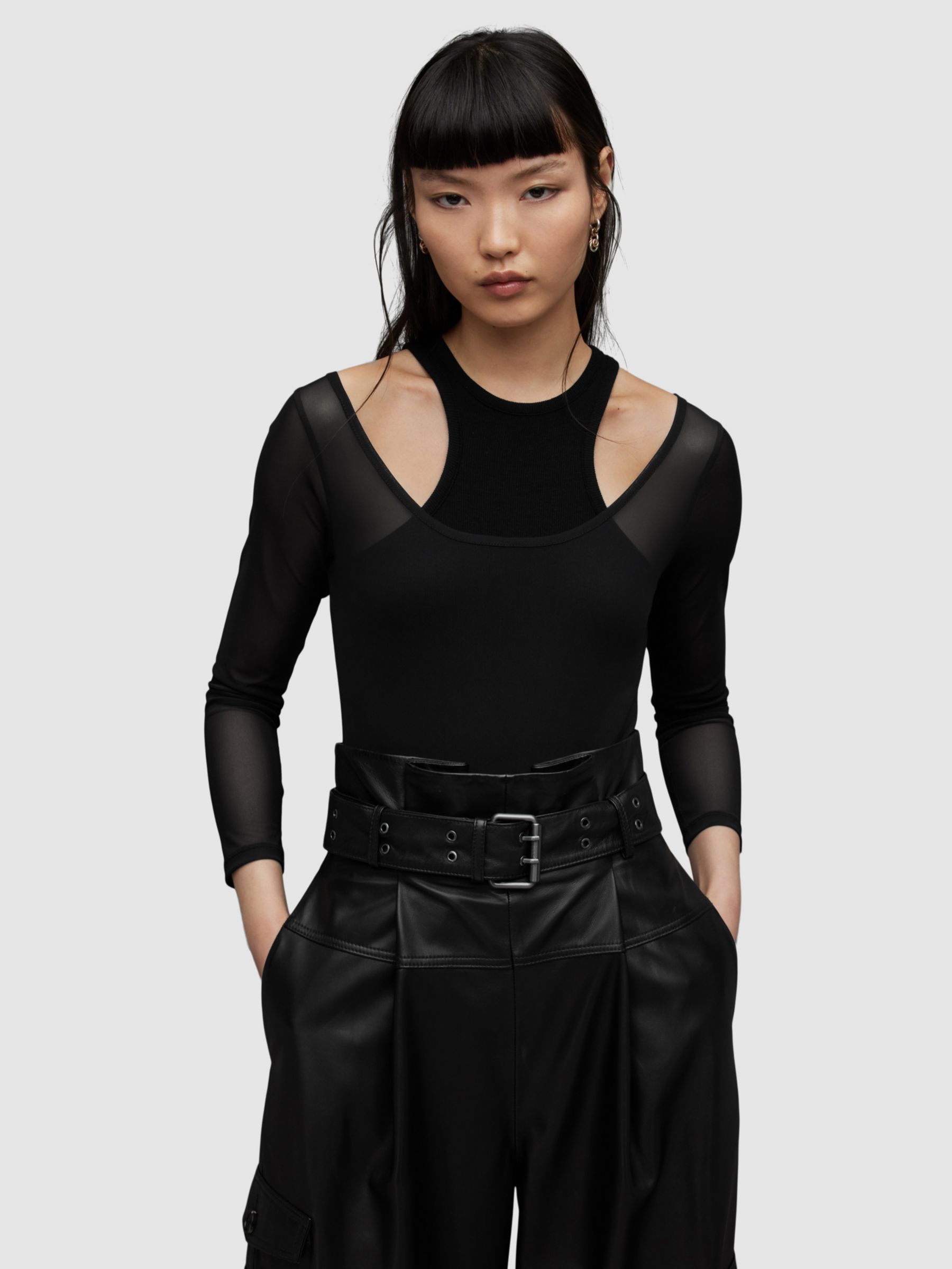 Second Skin Roxi Long Sleeve Velvet Bodysuit - Underground Clothing