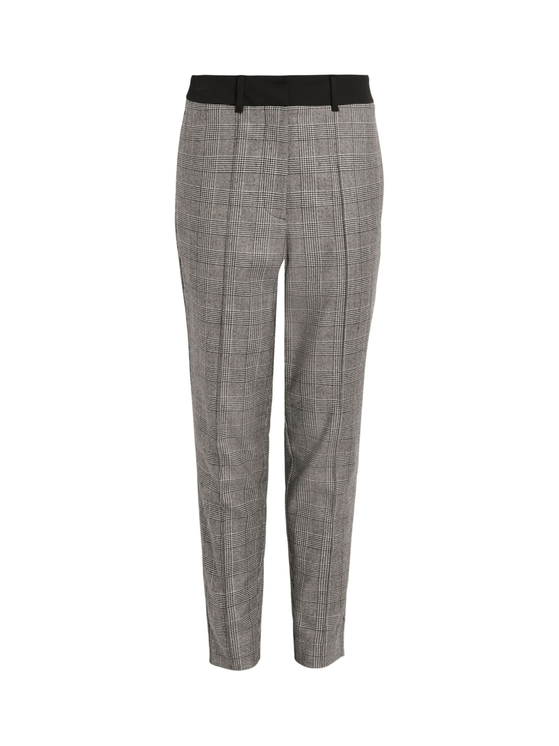 AllSaints Bea Skinny Fit Wool Blend Check Trousers, Grey at John Lewis ...