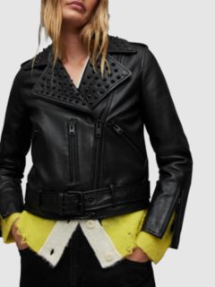 Studded balfern store leather biker jacket