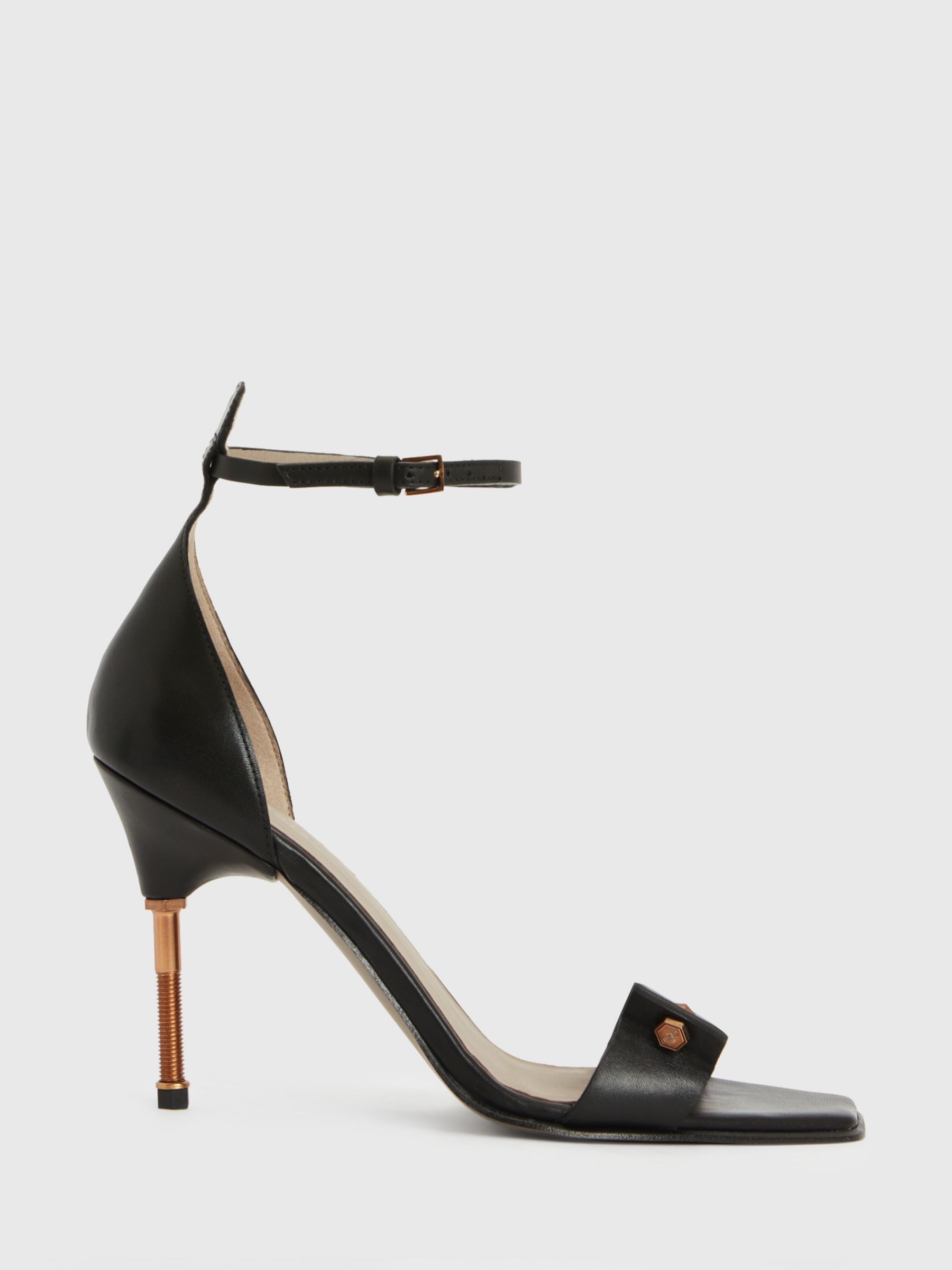 AllSaints Betty High Heel Sandals, Black at John Lewis & Partners