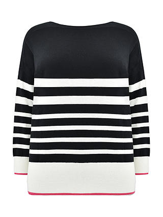 Live Unlimited Curve Stripe Relaxed Jumper, Black/White