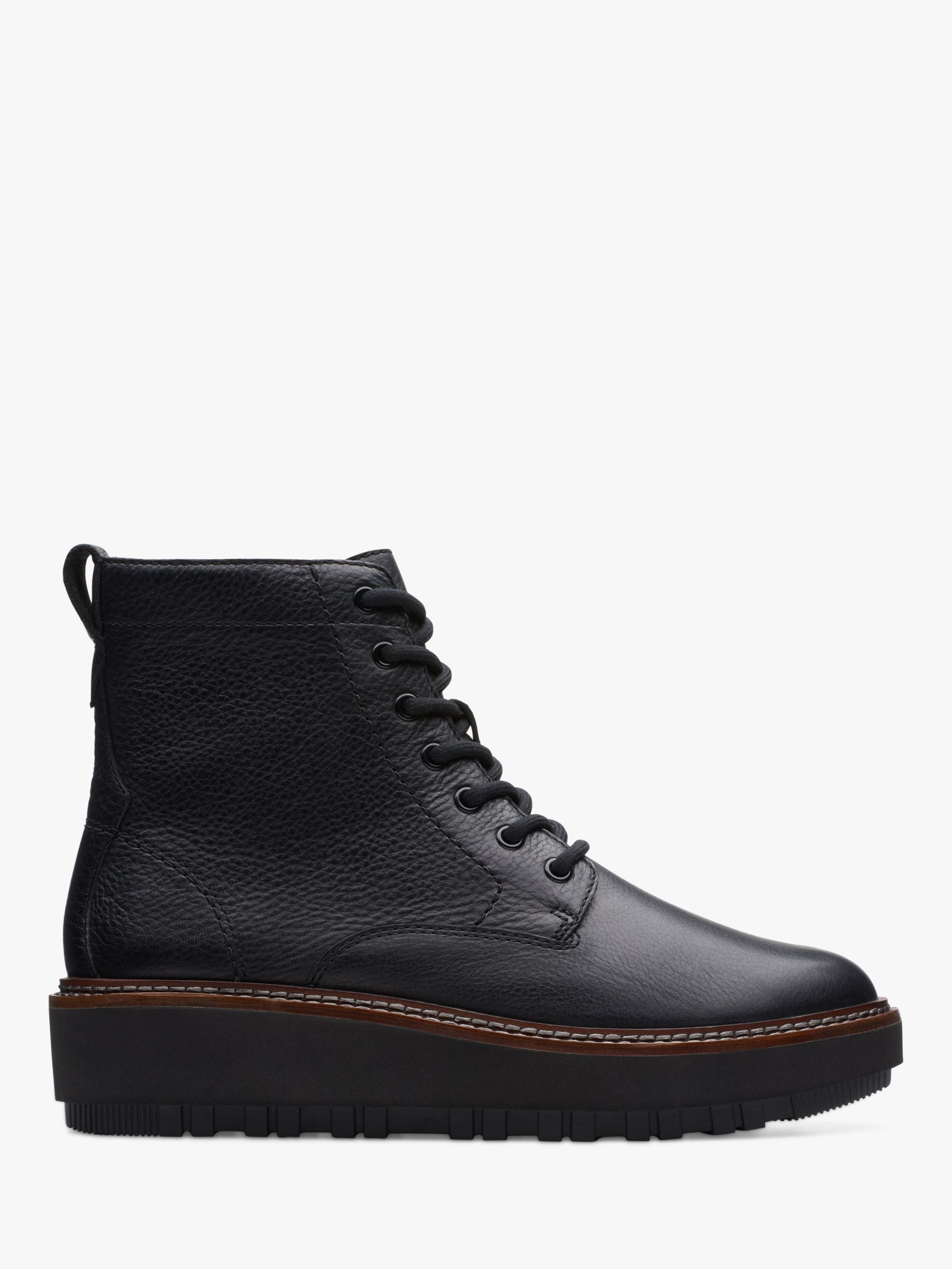 Clarks Orianna Leather Lace Up Ankle Boots