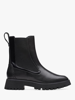 Clarks Stayso Rise Leather Chelsea Boots, Black