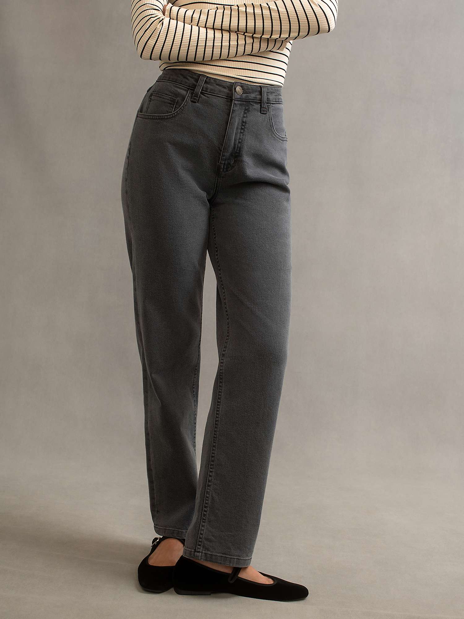 Buy Nobody's Child Straight Leg Jeans, Washed Black Online at johnlewis.com
