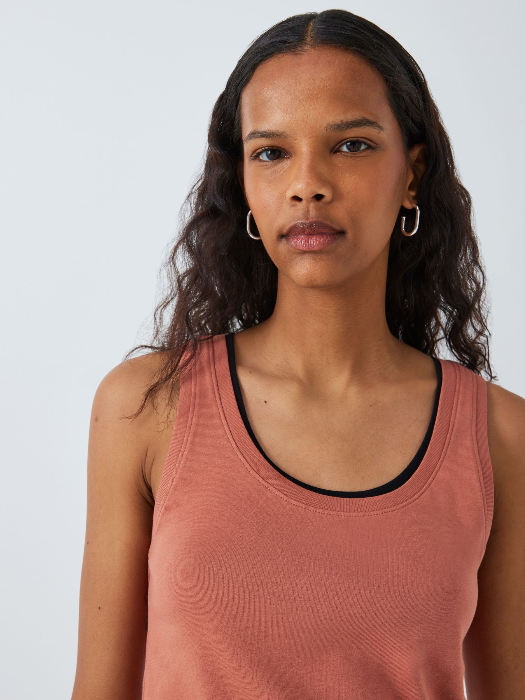 HUSH Organic Cotton Tank Top, White at John Lewis & Partners