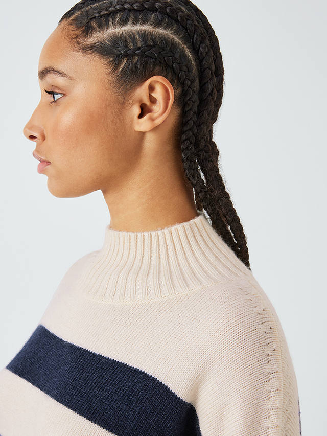AND/OR Ember Stripe Wool Blend Jumper, Cream at John Lewis & Partners