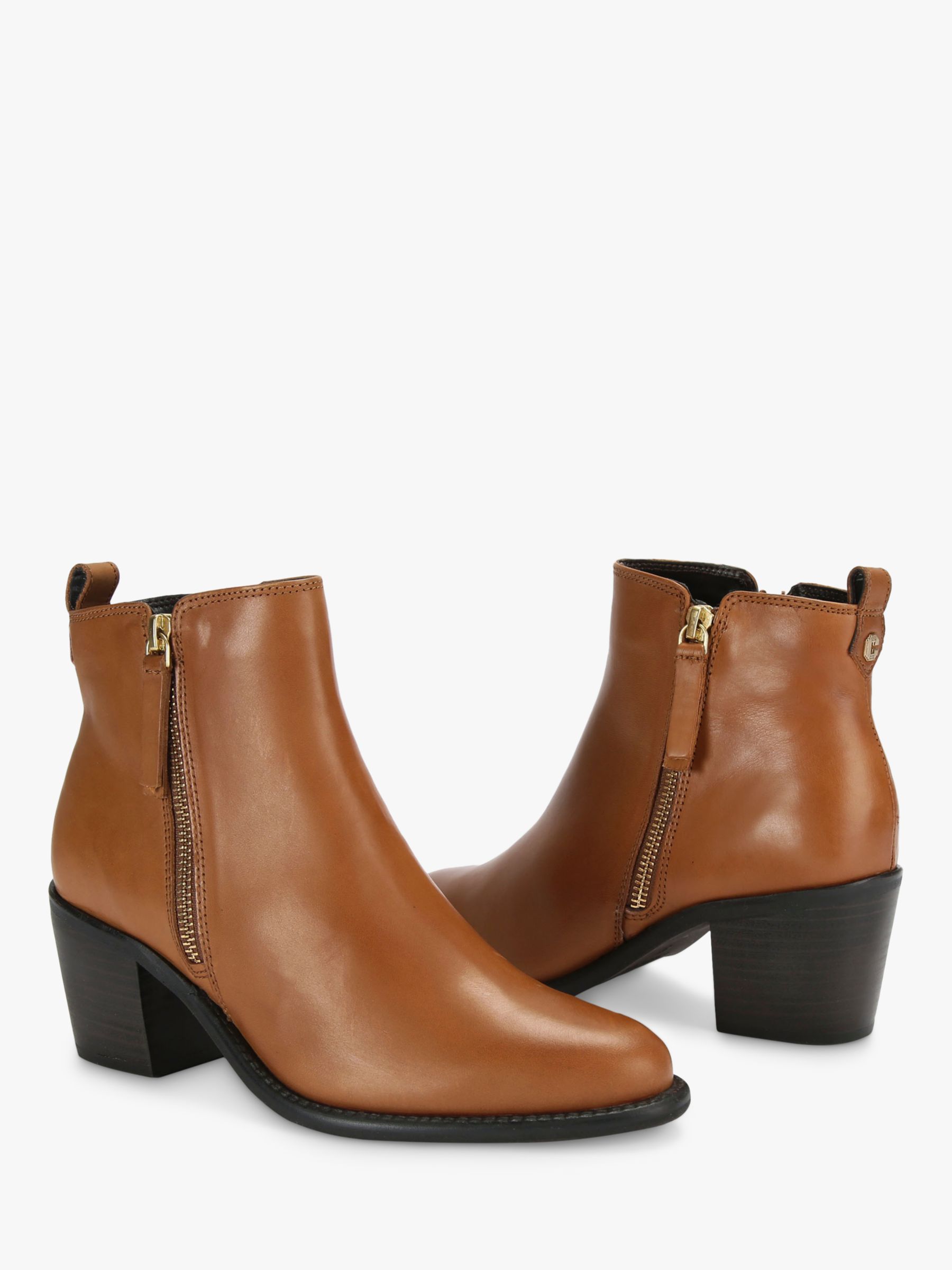 Carvela Secil Leather Ankle Boots, Tan, 3