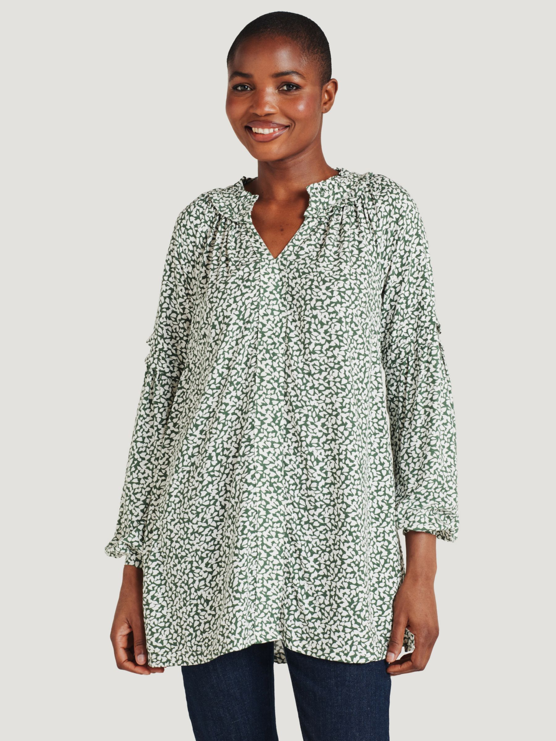 Thought Mapel Tunic Top, Forest Green