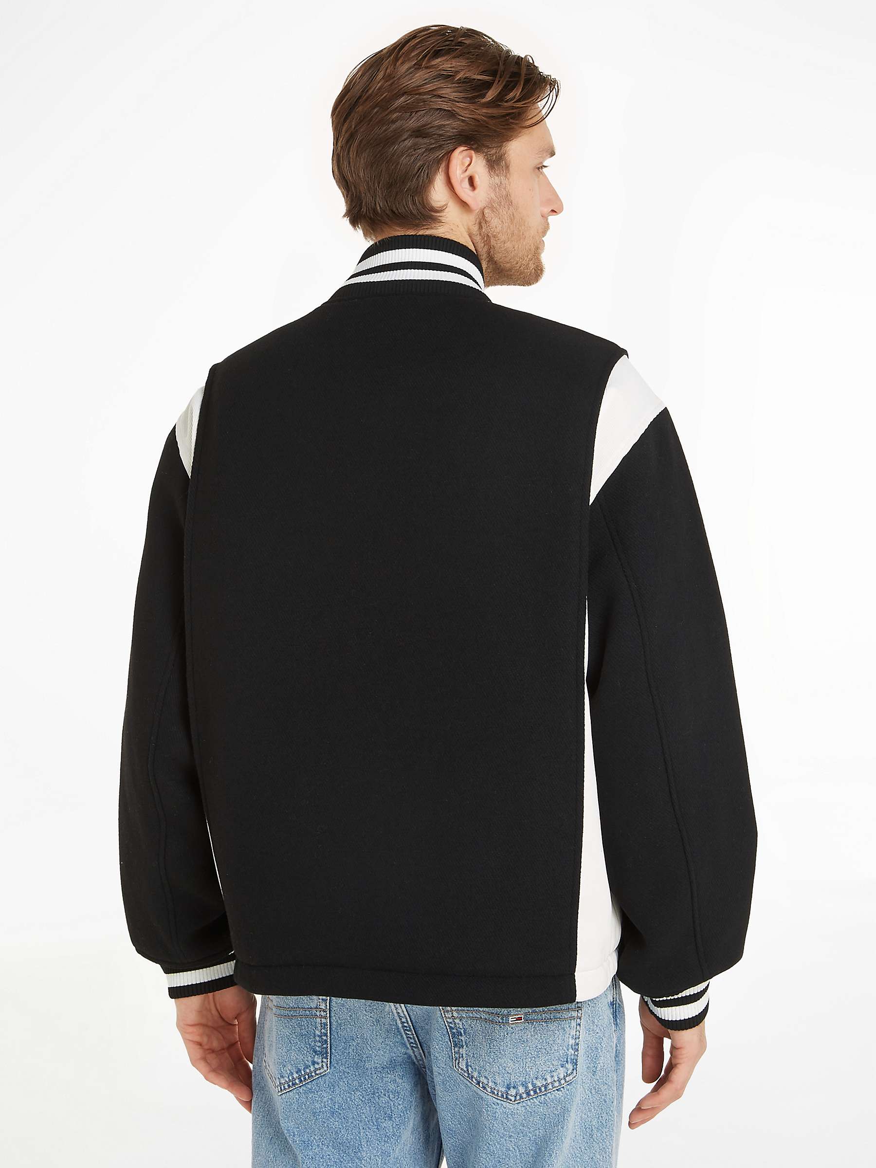 Buy Tommy Jeans Varsity Bomber Jacket, Black/White Online at johnlewis.com