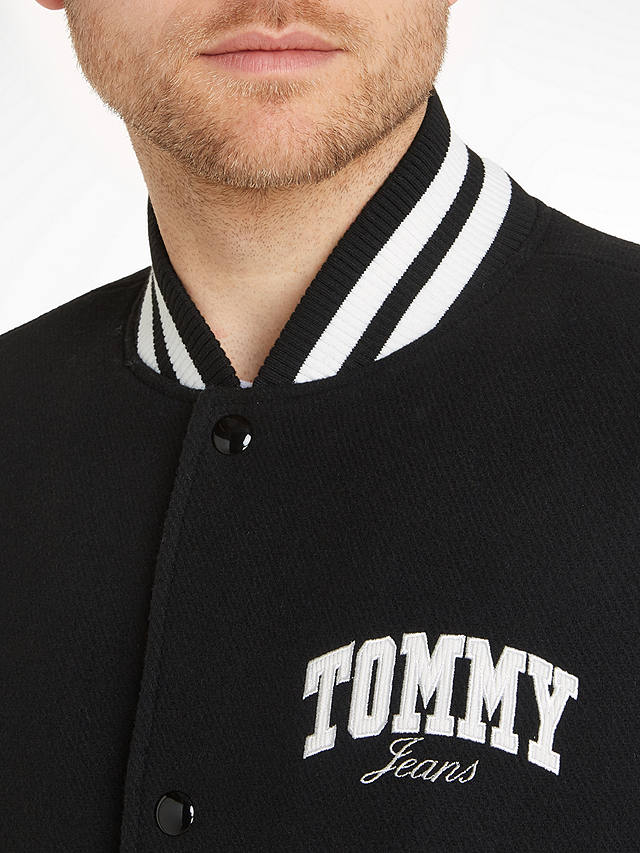 Tommy Jeans Varsity Bomber Jacket, Black/White