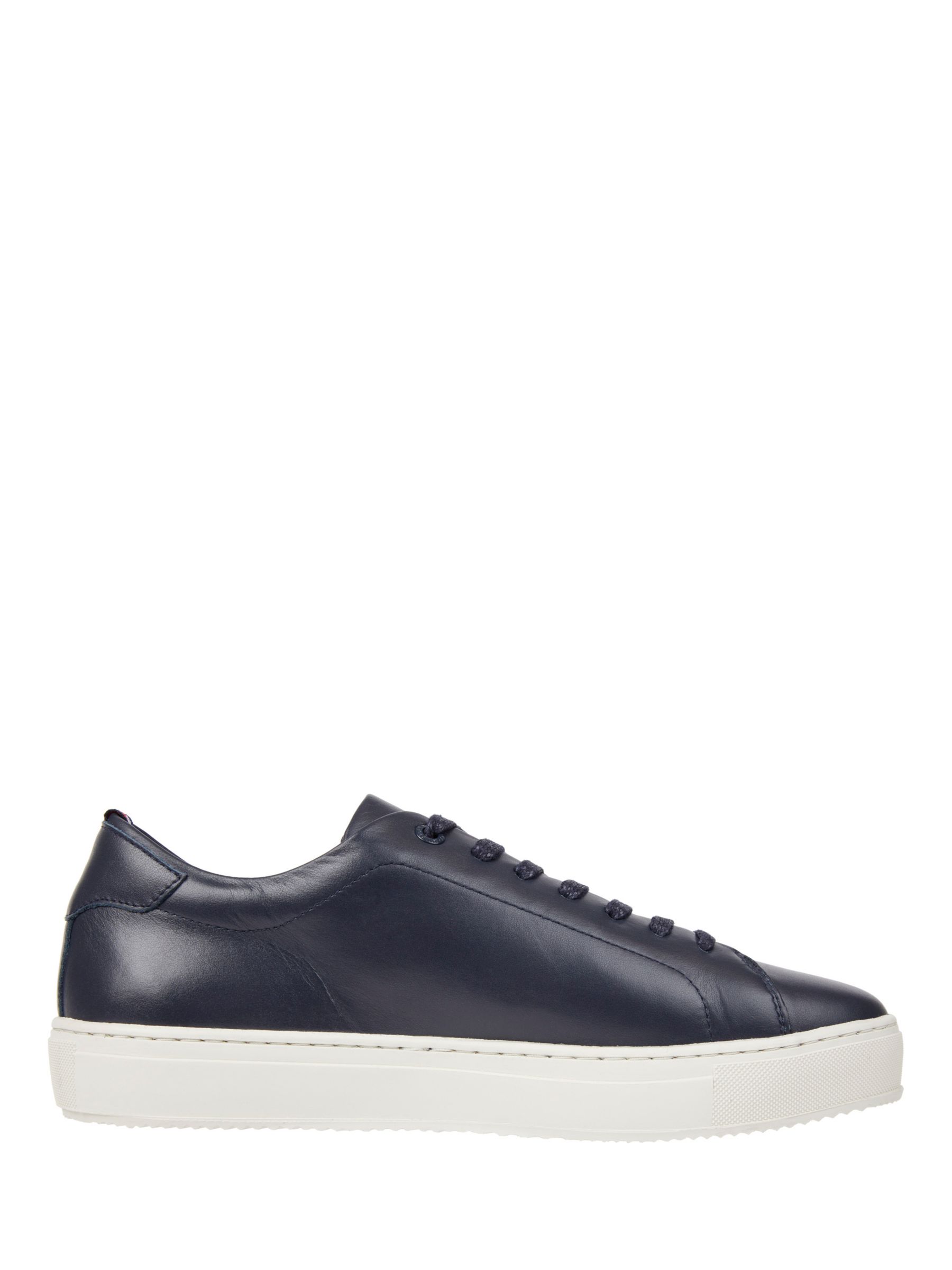 Tommy Hilfiger Heritage Premium Leather Trainers, Navy at John Lewis ...