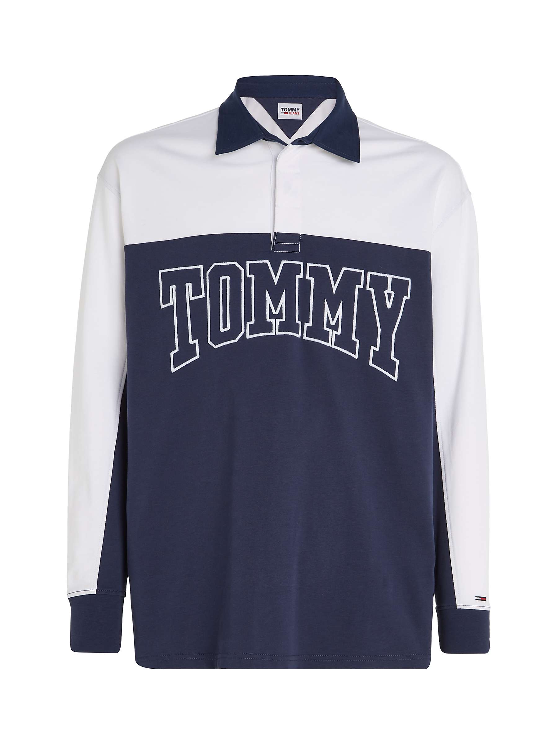 Buy Tommy Jeans Oversize Rugby Shirt, Navy/Multi Online at johnlewis.com